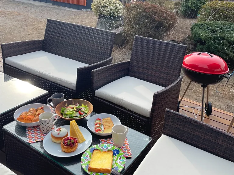 八ヶ岳FUJIYAMAテラス テラスで朝ごはん